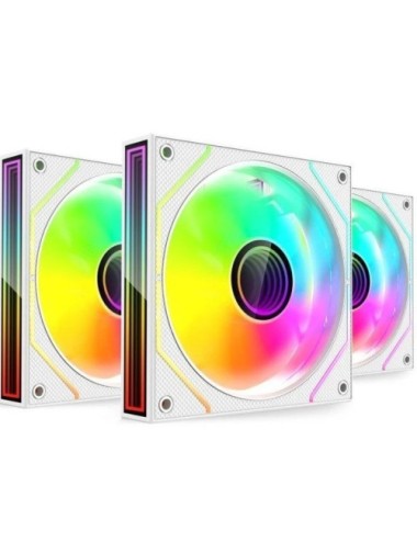 Pack 3 Ventiladores Mars Gaming MF-3DPROKIT/ 12cm + HUB + Mando a Distancia/ ARGB/ Blanco
