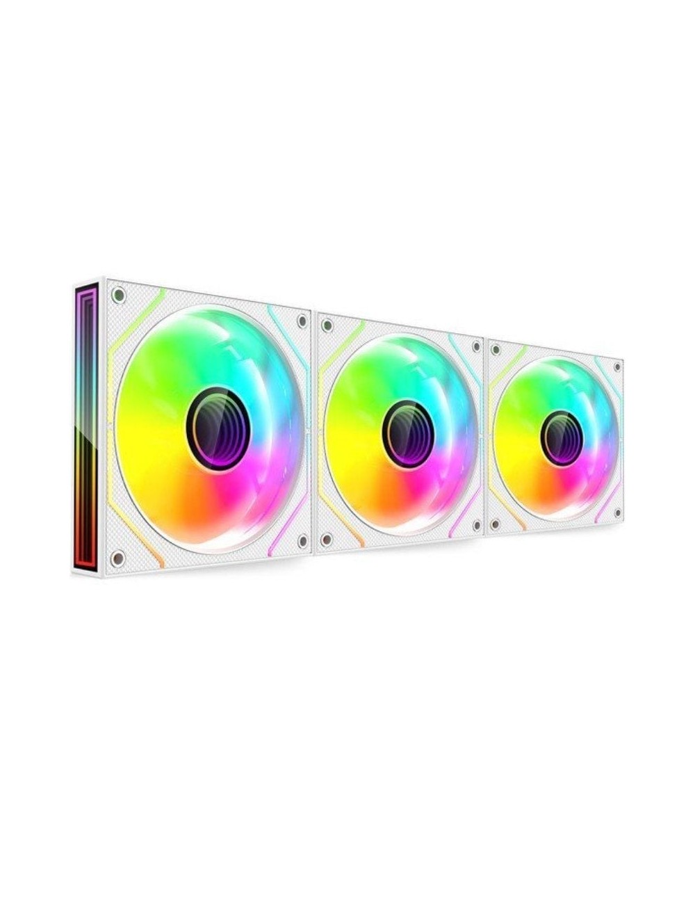 Pack 3 Ventiladores Mars Gaming MF-3DPROKIT/ 12cm + HUB + Mando a Distancia/ ARGB/ Blanco