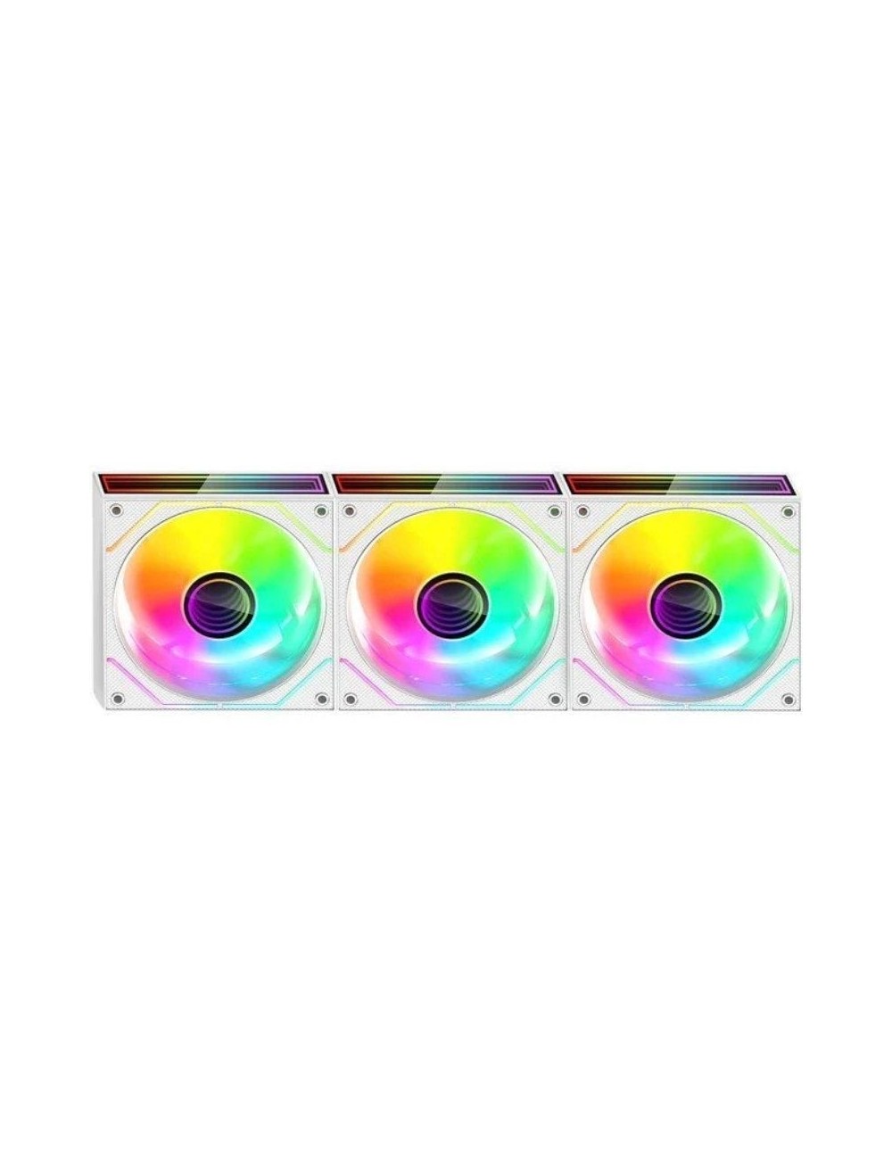 Pack 3 Ventiladores Mars Gaming MF-3DPROKIT/ 12cm + HUB + Mando a Distancia/ ARGB/ Blanco