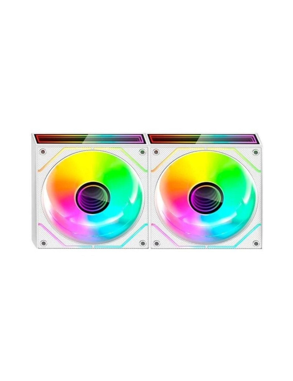 Pack 2 Ventiladores Mars Gaming MF-3DPROX2/ 12cm/ ARGB/ Blancos