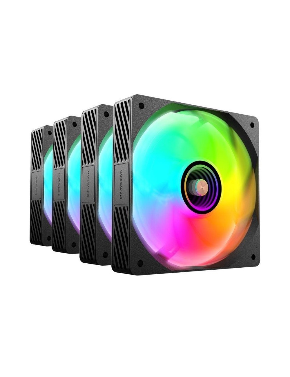 Pack 4 Ventiladores Mars Gaming MF-SI4KIT/ 12cm + HUB + Mando a Distancia/ ARGB