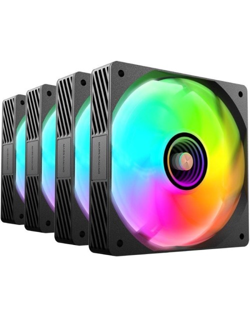 Pack 4 Ventiladores Mars Gaming MF-SI4KIT/ 12cm + HUB + Mando a Distancia/ ARGB