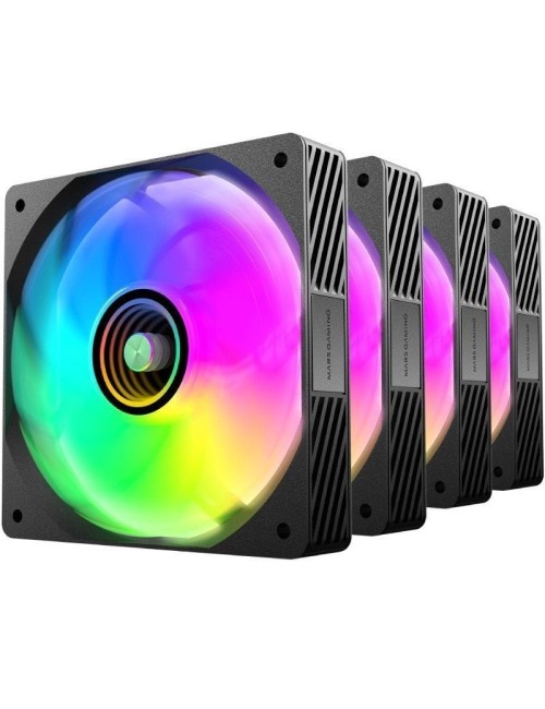 Pack 4 Ventiladores Mars Gaming MF-SI4KIT/ 12cm + HUB + Mando a Distancia/ ARGB
