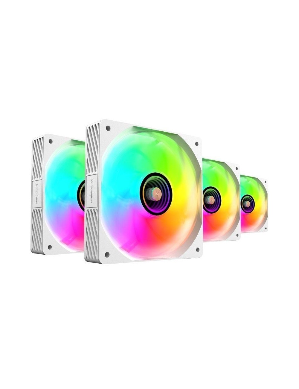 Pack 4 Ventiladores Mars Gaming MF-SI4KIT/ 12cm + HUB + Mando a Distancia/ ARGB/ Blancos