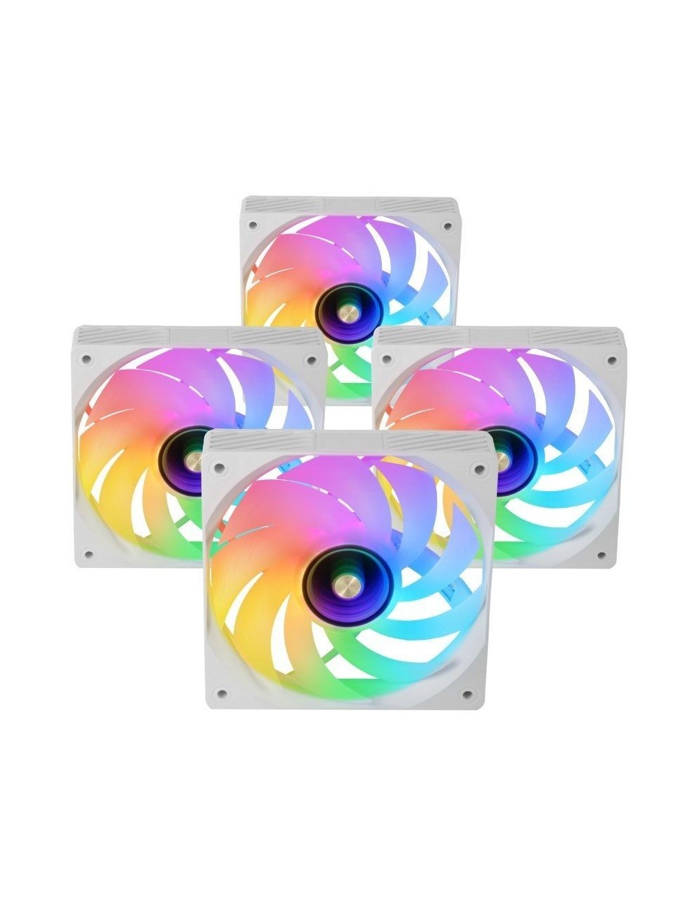 Pack 4 Ventiladores Mars Gaming MF-SI4KIT/ 12cm + HUB + Mando a Distancia/ ARGB/ Blancos