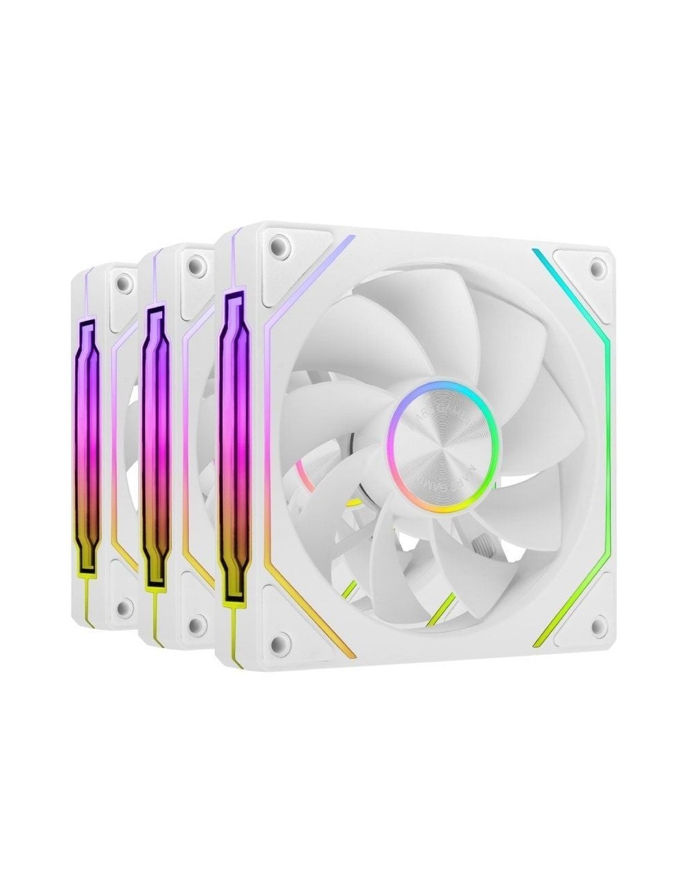 Pack 3 Ventiladores Invertidos Mars Gaming MF-LINKFINITYKIT2R/ 12cm/ ARGB/ Blancos