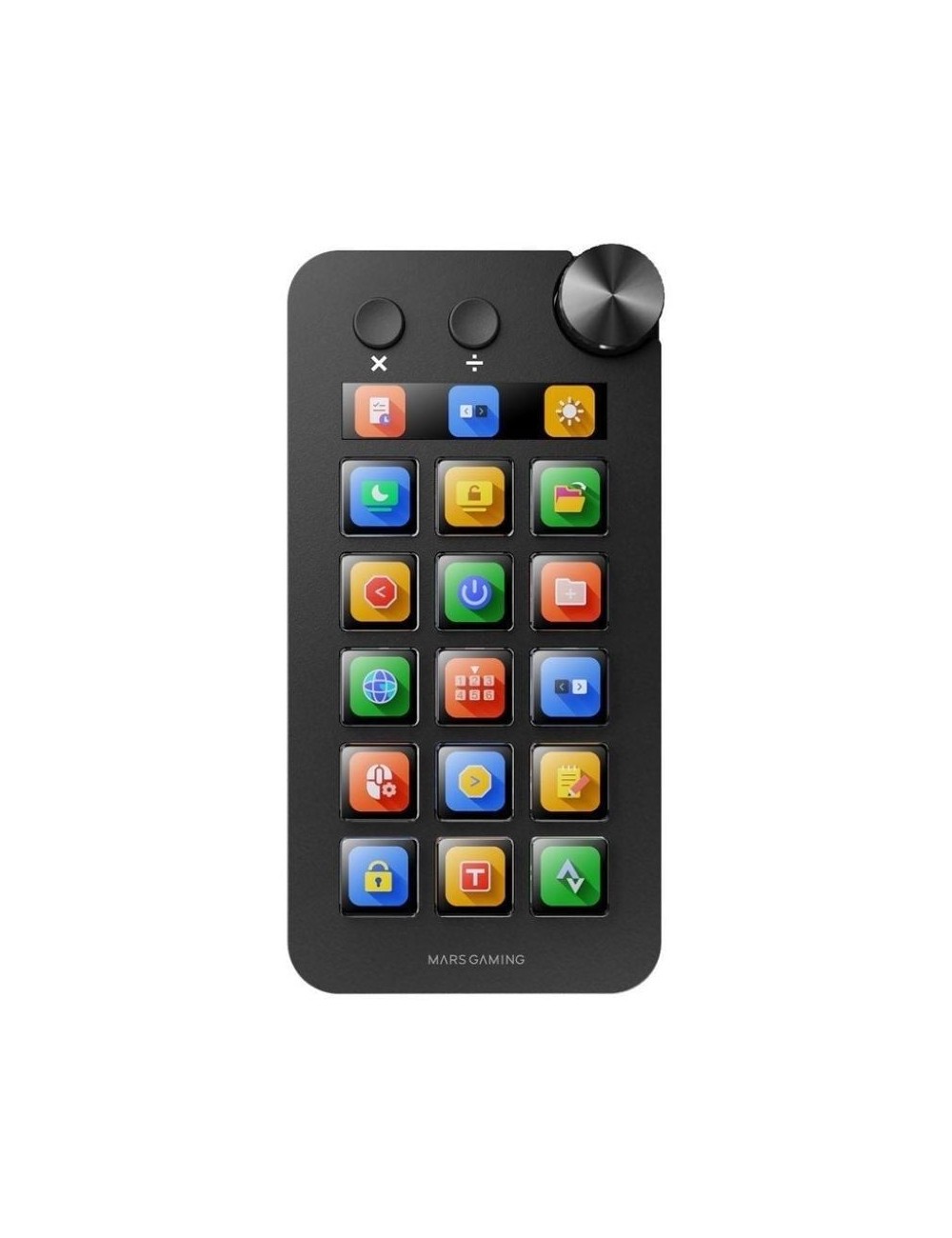 Control Deck Mars Gaming MSD-NEO/ 15 Teclas LCD/ 1 Rueda/ 2 Botones/ Negro