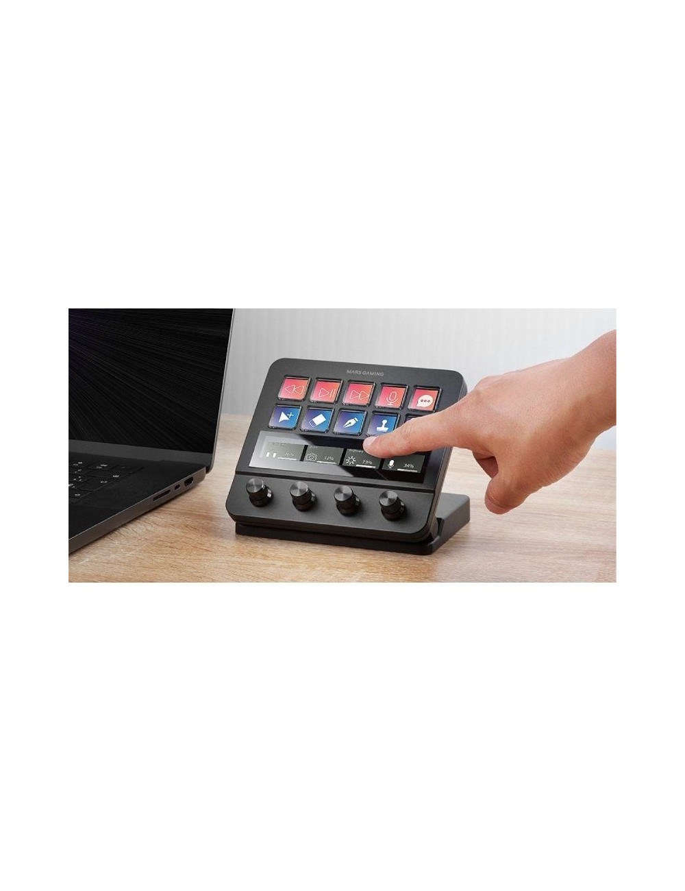 Stream Deck Mars Gaming MSD-PRO/ 10 Teclas LCD + 4 Diales Personalizables/ Negro