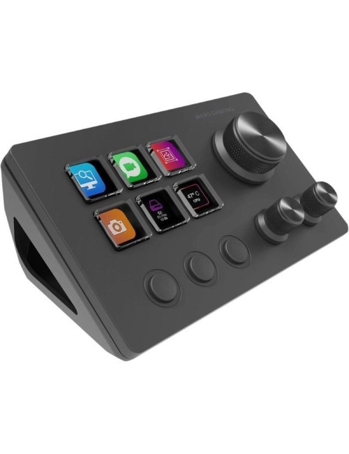 Control Deck Mars Gaming MSD-TWO/ 6 Teclas LCD/ 3 Ruedas/ 3 Botones/ Negro