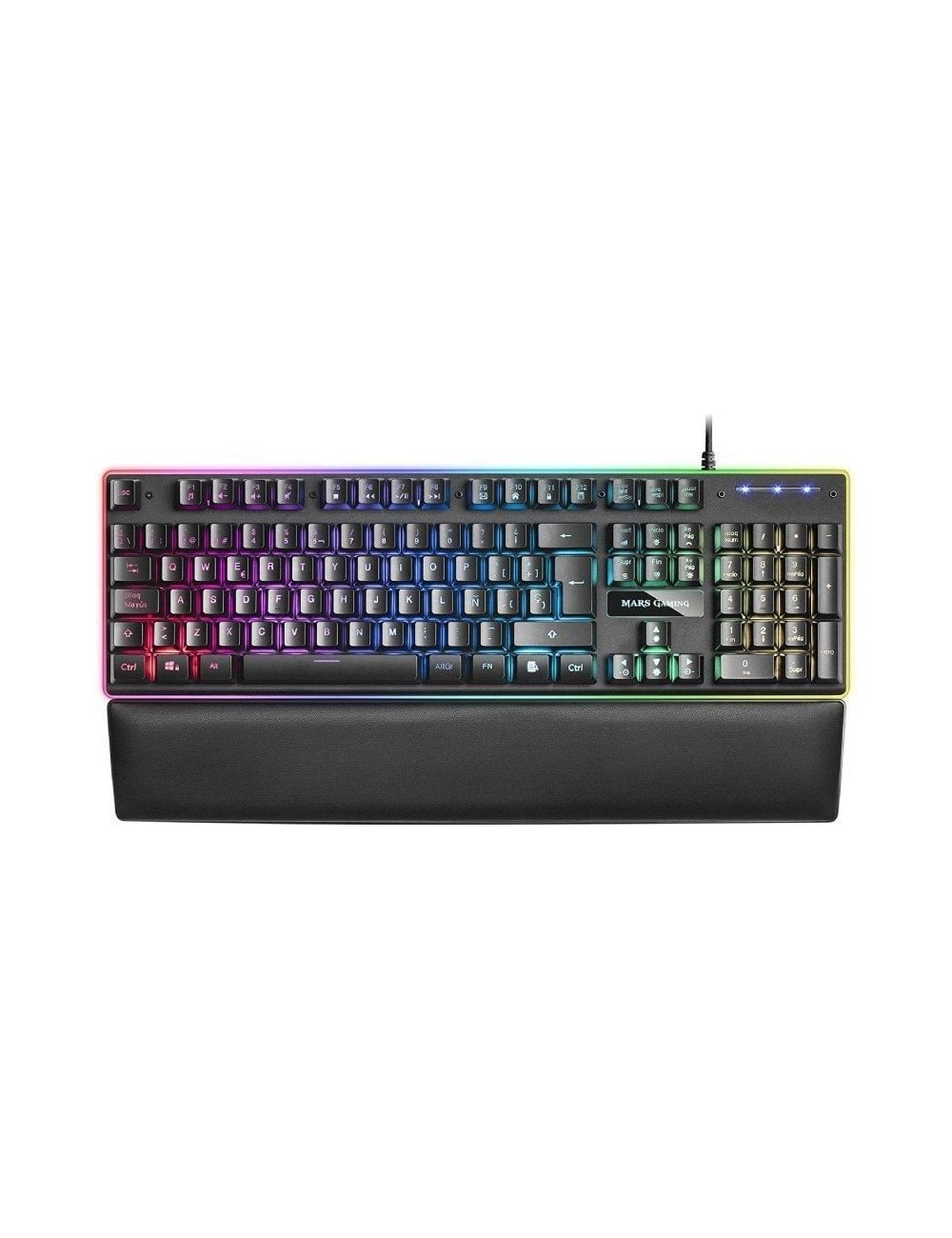 TECLAT HIBRID MECANIC MARS GAMING-SWITCHES H-MECHANICAL RED-REPOSAMANS-IL.LUMINACIÓ LED RGB-CABLE 150CM