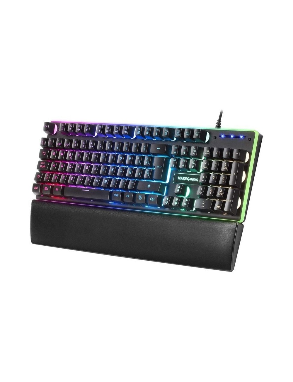 TECLAT HIBRID MECANIC MARS GAMING-SWITCHES H-MECHANICAL RED-REPOSAMANS-IL.LUMINACIÓ LED RGB-CABLE 150CM