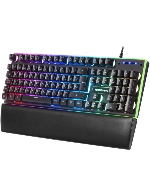 TECLAT HIBRID MECANIC MARS GAMING-SWITCHES H-MECHANICAL RED-REPOSAMANS-IL.LUMINACIÓ LED RGB-CABLE 150CM
