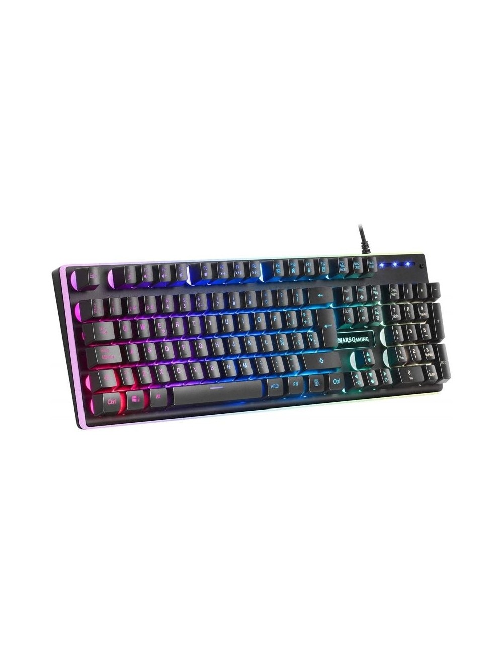 TECLAT HIBRID MECANIC MARS GAMING-SWITCHES H-MECHANICAL RED-REPOSAMANS-IL.LUMINACIÓ LED RGB-CABLE 150CM