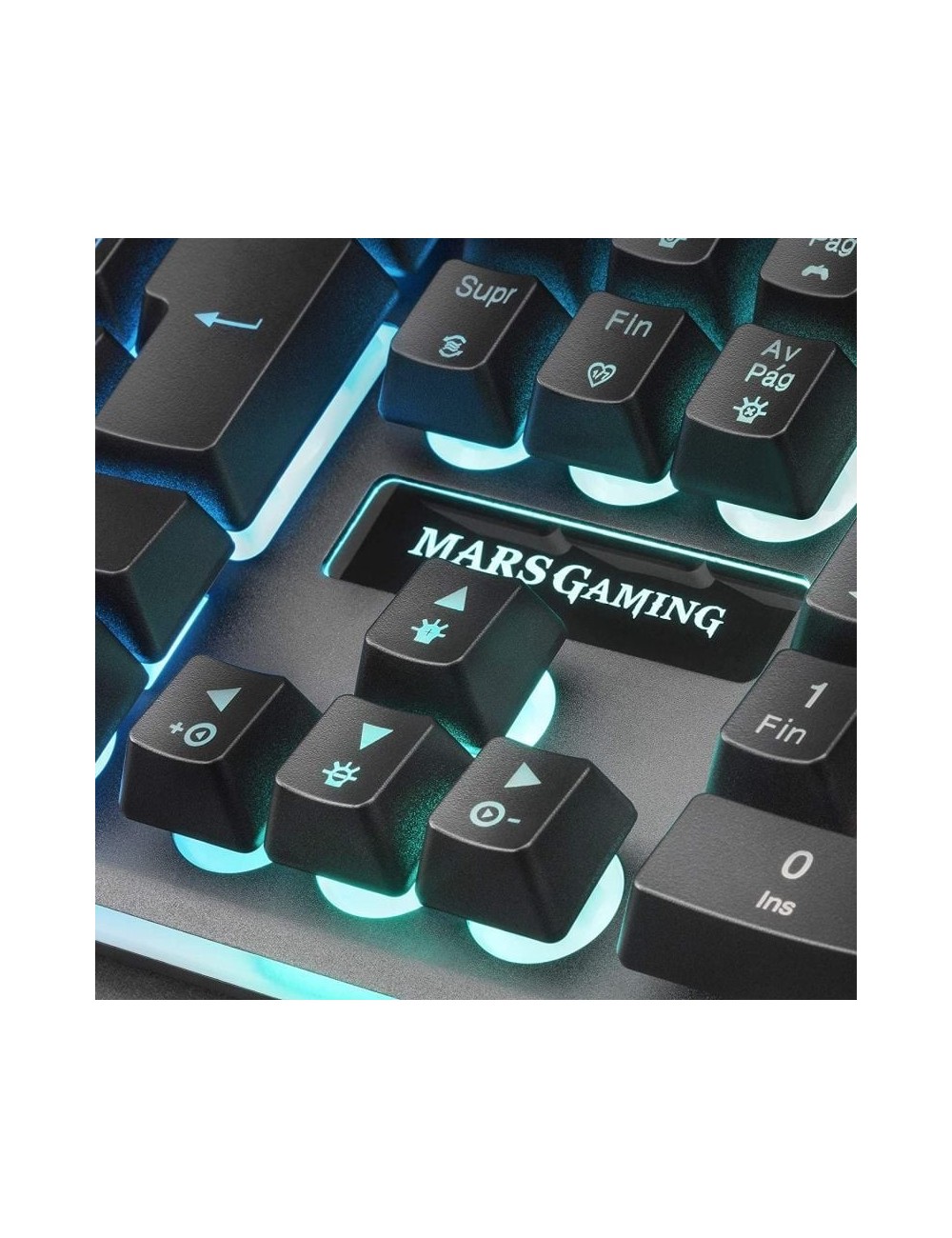 TECLAT HIBRID MECANIC MARS GAMING-SWITCHES H-MECHANICAL RED-REPOSAMANS-IL.LUMINACIÓ LED RGB-CABLE 150CM