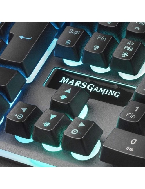 TECLAT HIBRID MECANIC MARS GAMING-SWITCHES H-MECHANICAL RED-REPOSAMANS-IL.LUMINACIÓ LED RGB-CABLE 150CM