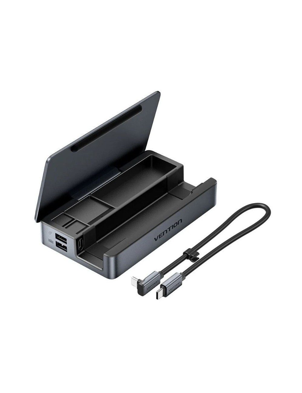 Docking USB Tipo-C para Steam Deck / Switch Vention TPZH0/ 2xHDMI 4K/ 3xUSB/ 1xUSB Tipo-C/ 1xUSB Tipo-C PD/ 1xRJ45/ 1xLector Tar