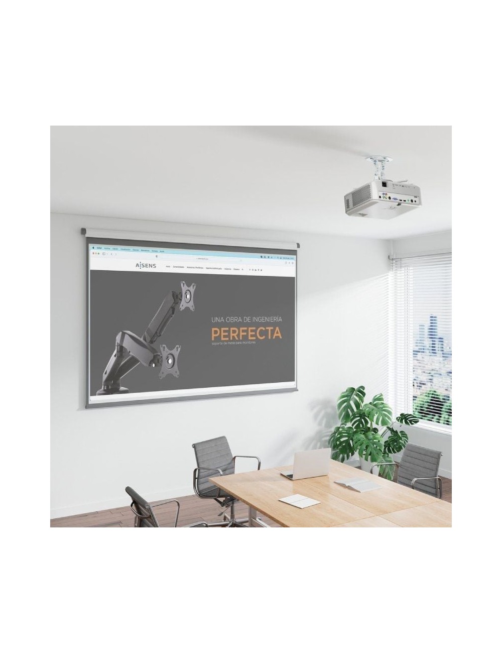 Soporte de Techo/ Pared para Proyector Aisens CP03TSR-129/ Giratorio/ Inclinable/ hasta 13.5kg