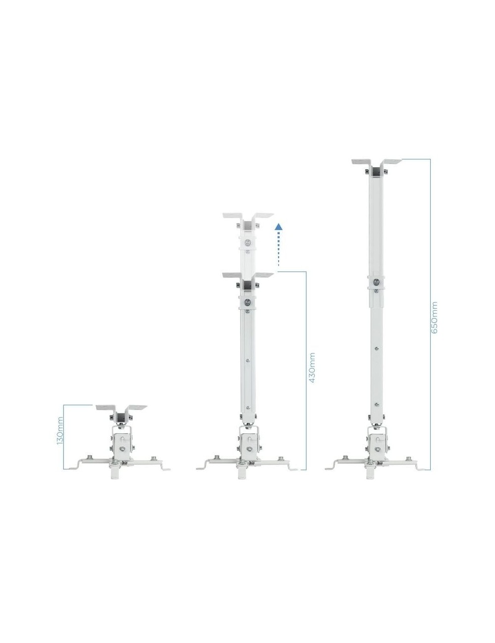 Soporte de Techo para Proyector TooQ PJ2012T-W/ Inclinable/ hasta 20kg