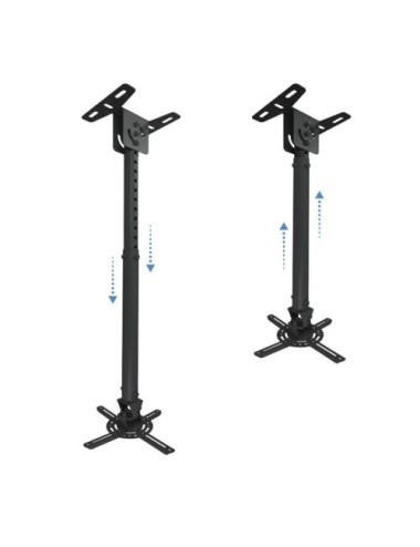 Soporte de Techo para Proyector TooQ PJ3030TN-B/ Inclinable/ Giratorio/ Nivelable/ hasta 20kg