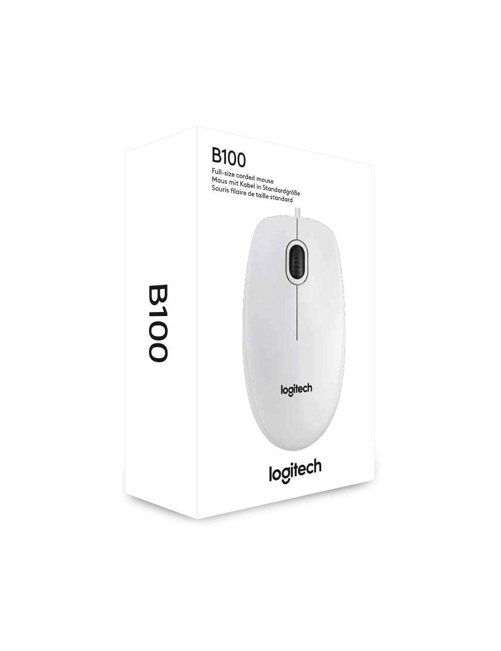 Ratón Logitech B100/ Hasta 800 DPI/ Blanco