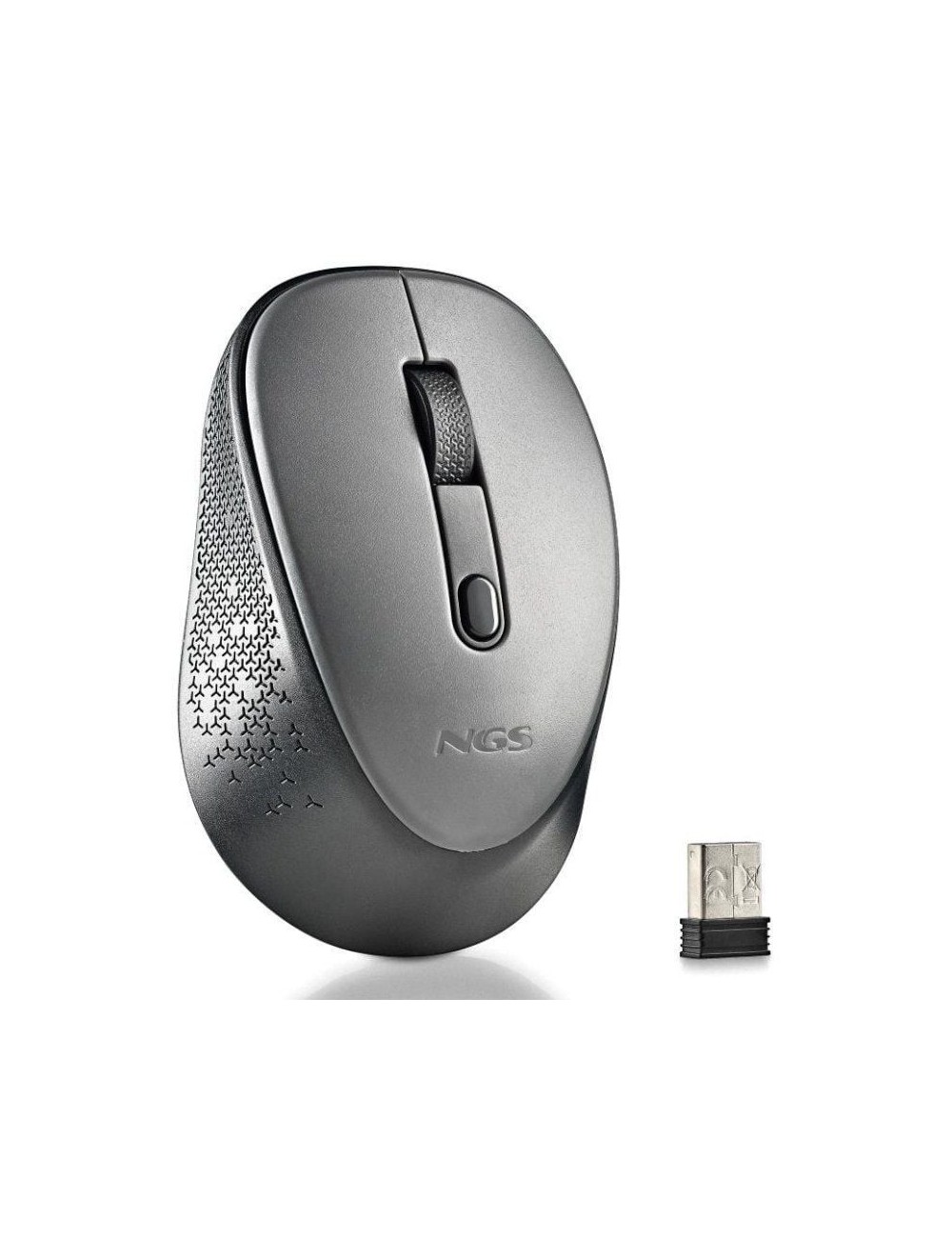 Ratón Inalámbrico NGS Dew Gray/ Hasta 1600 DPI/ Gris