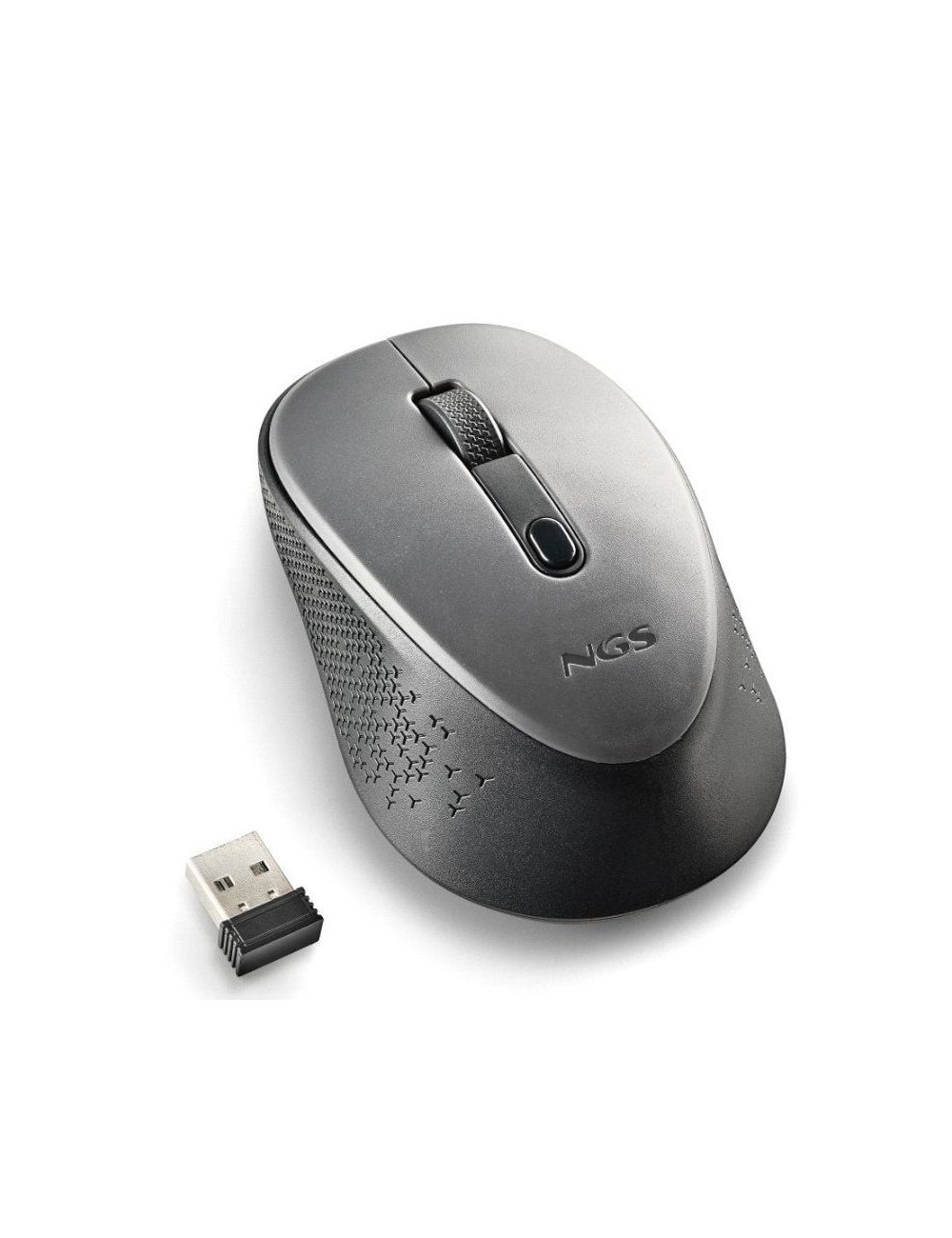 Ratón Inalámbrico NGS Dew Gray/ Hasta 1600 DPI/ Gris