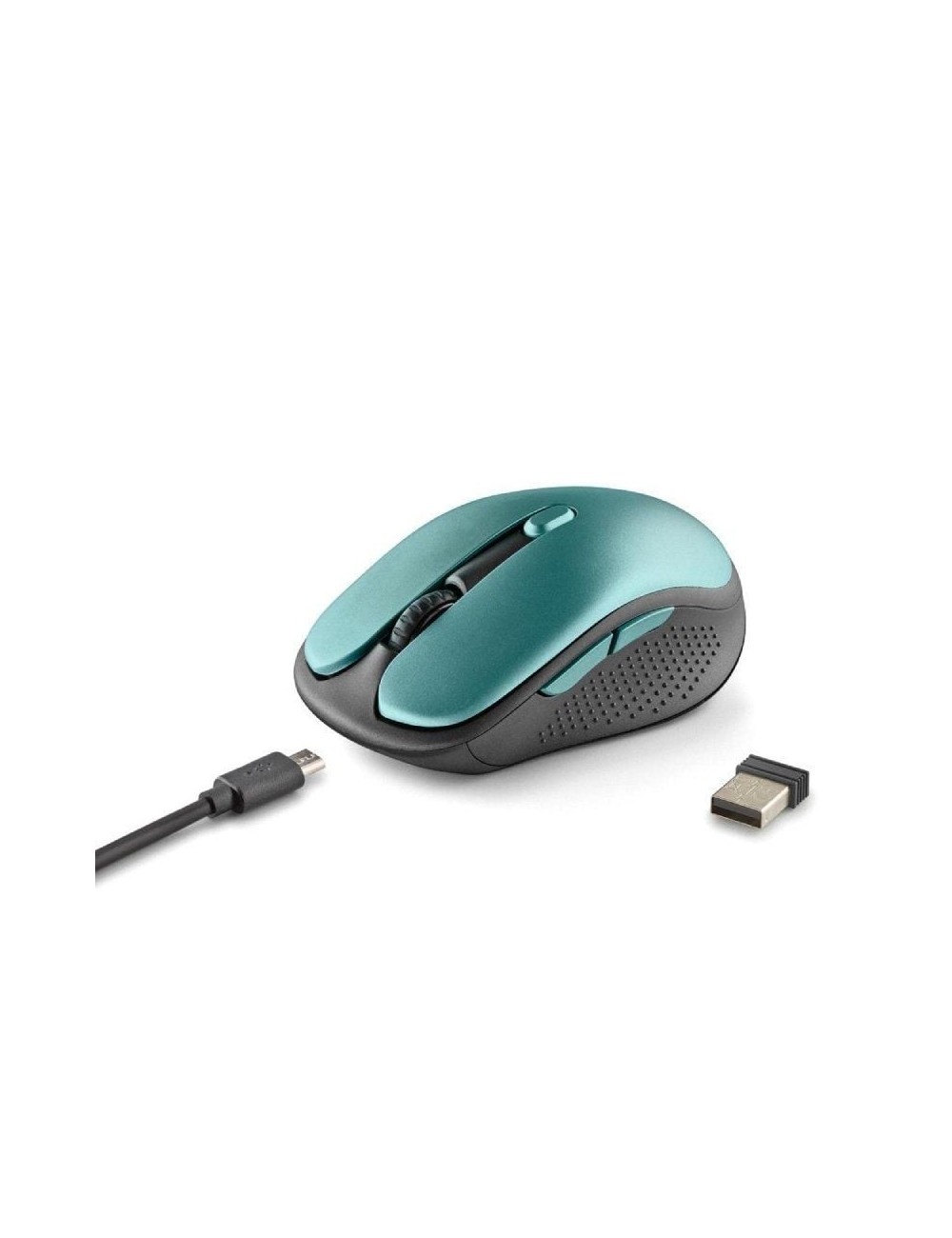 Ratón Inalámbrico NGS Evo Rust/ Batería recargable/ Hasta 1600 DPI/ Verde Agua
