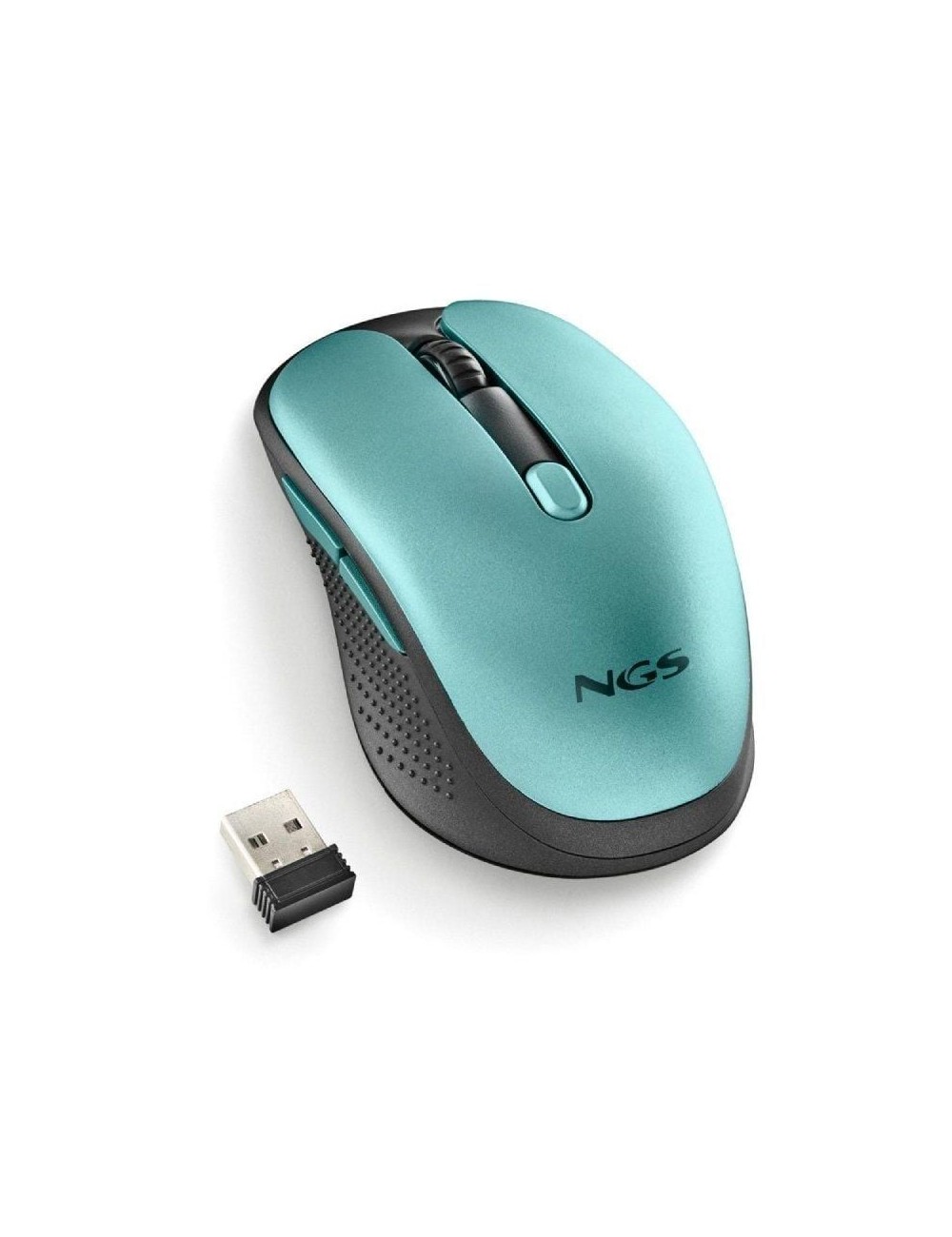Ratón Inalámbrico NGS Evo Rust/ Batería recargable/ Hasta 1600 DPI/ Verde Agua