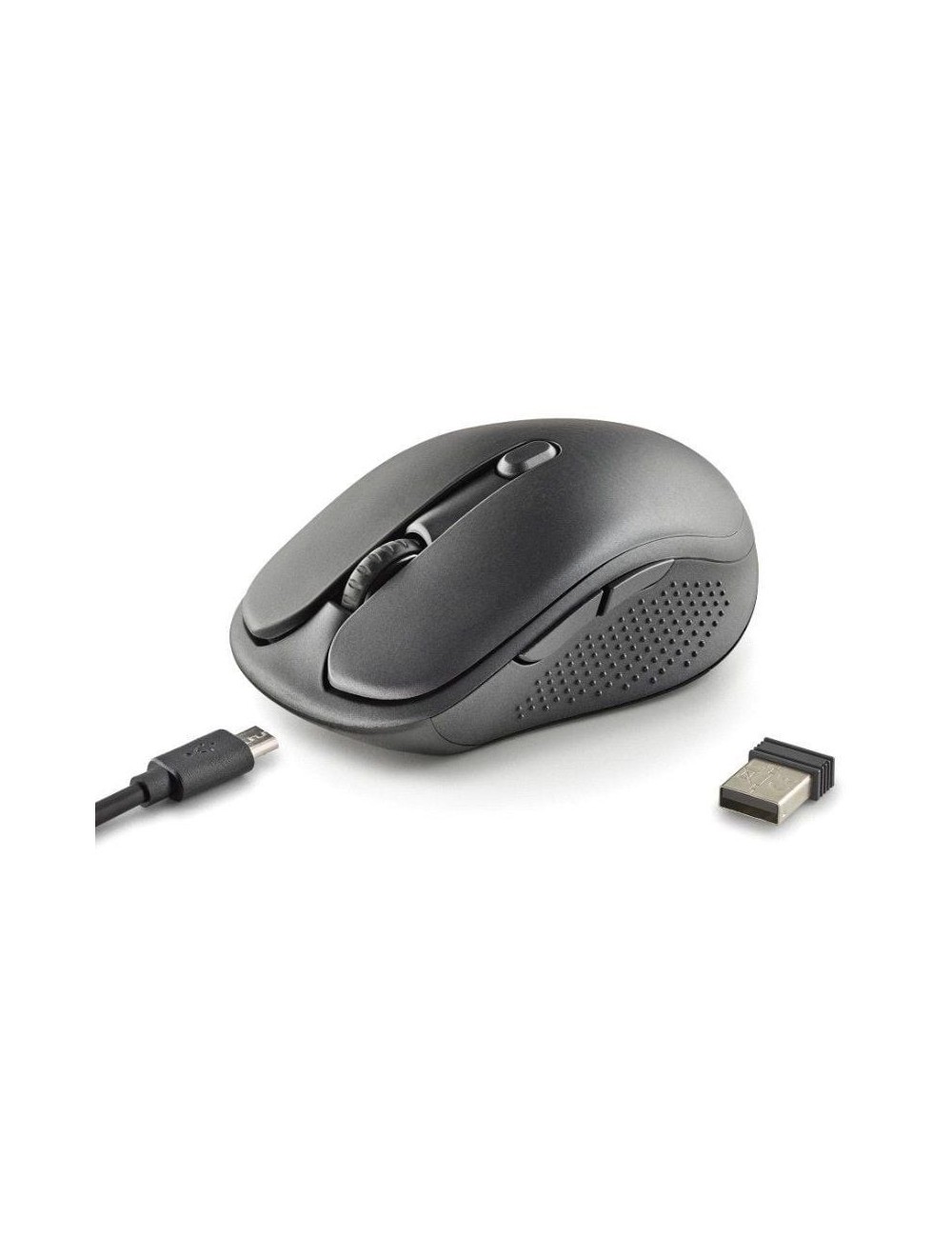 Ratón Inalámbrico NGS Evo Spook silencioso/ Batería recargable/ Hasta 1600 DPI/ Negro