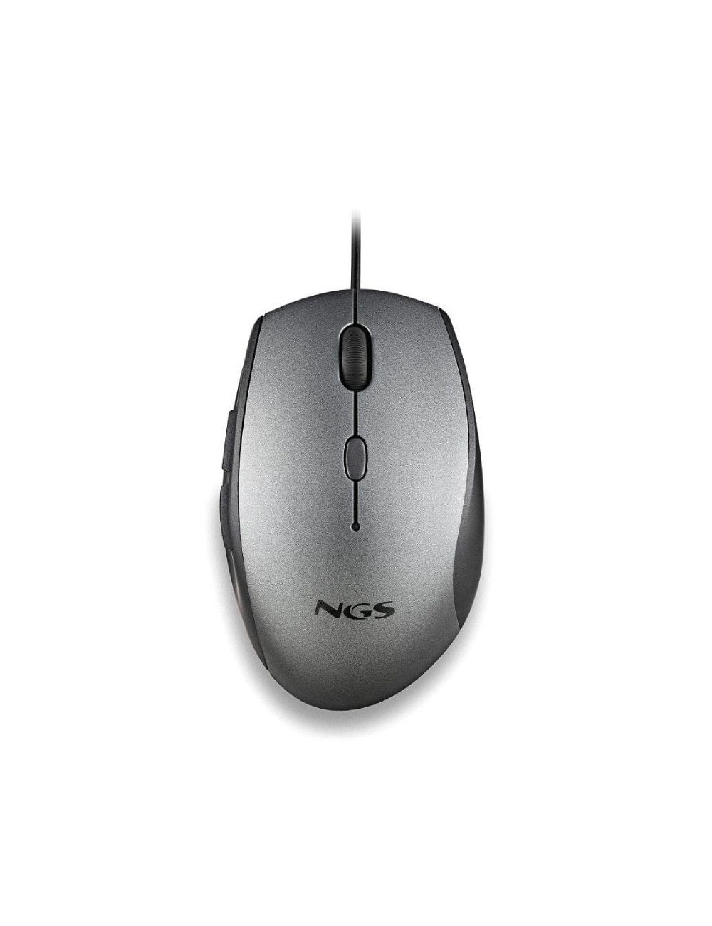 Ratón Ergonómico NGS Moth Gray/ Hasta 1600 DPI/ Gris