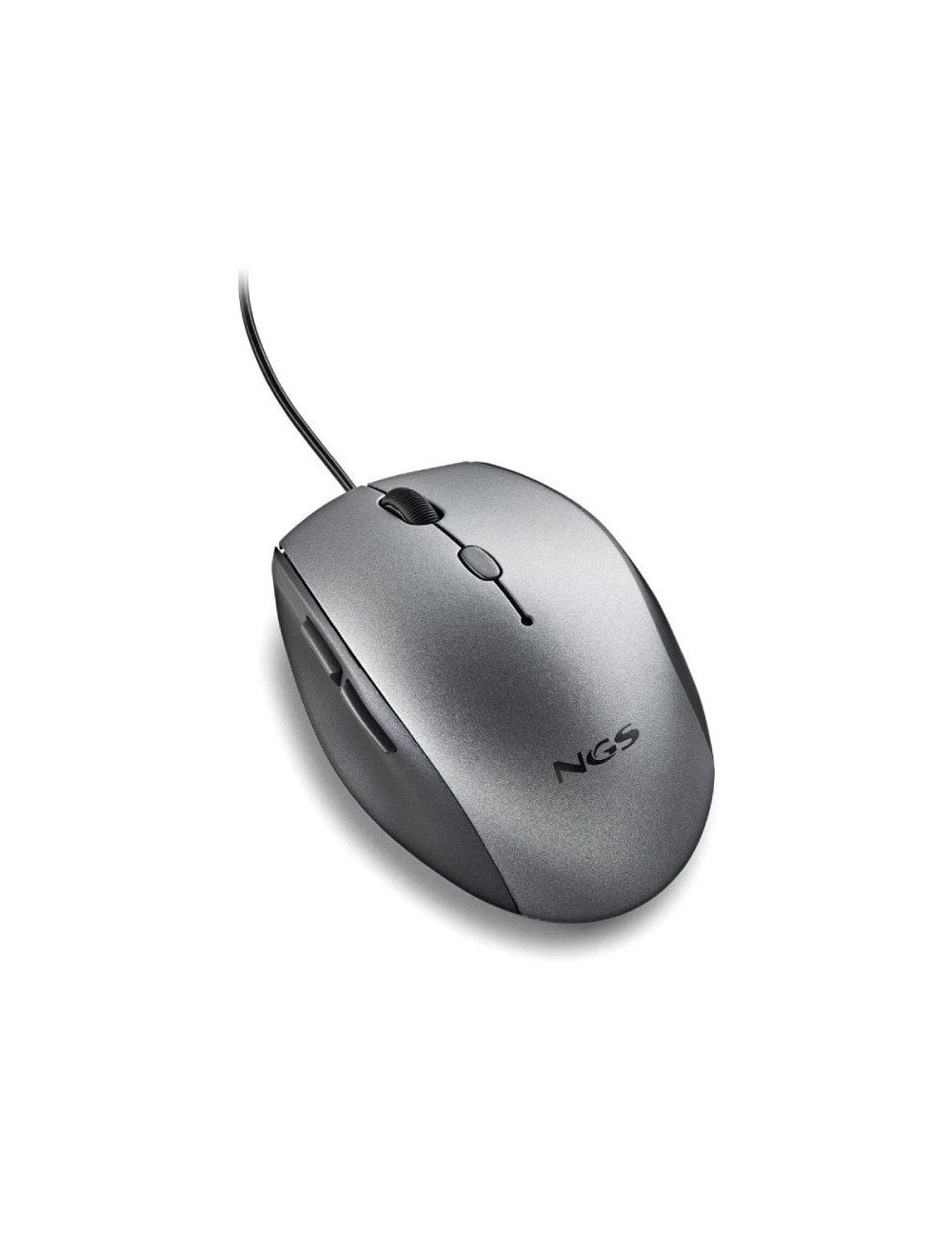 Ratón Ergonómico NGS Moth Gray/ Hasta 1600 DPI/ Gris