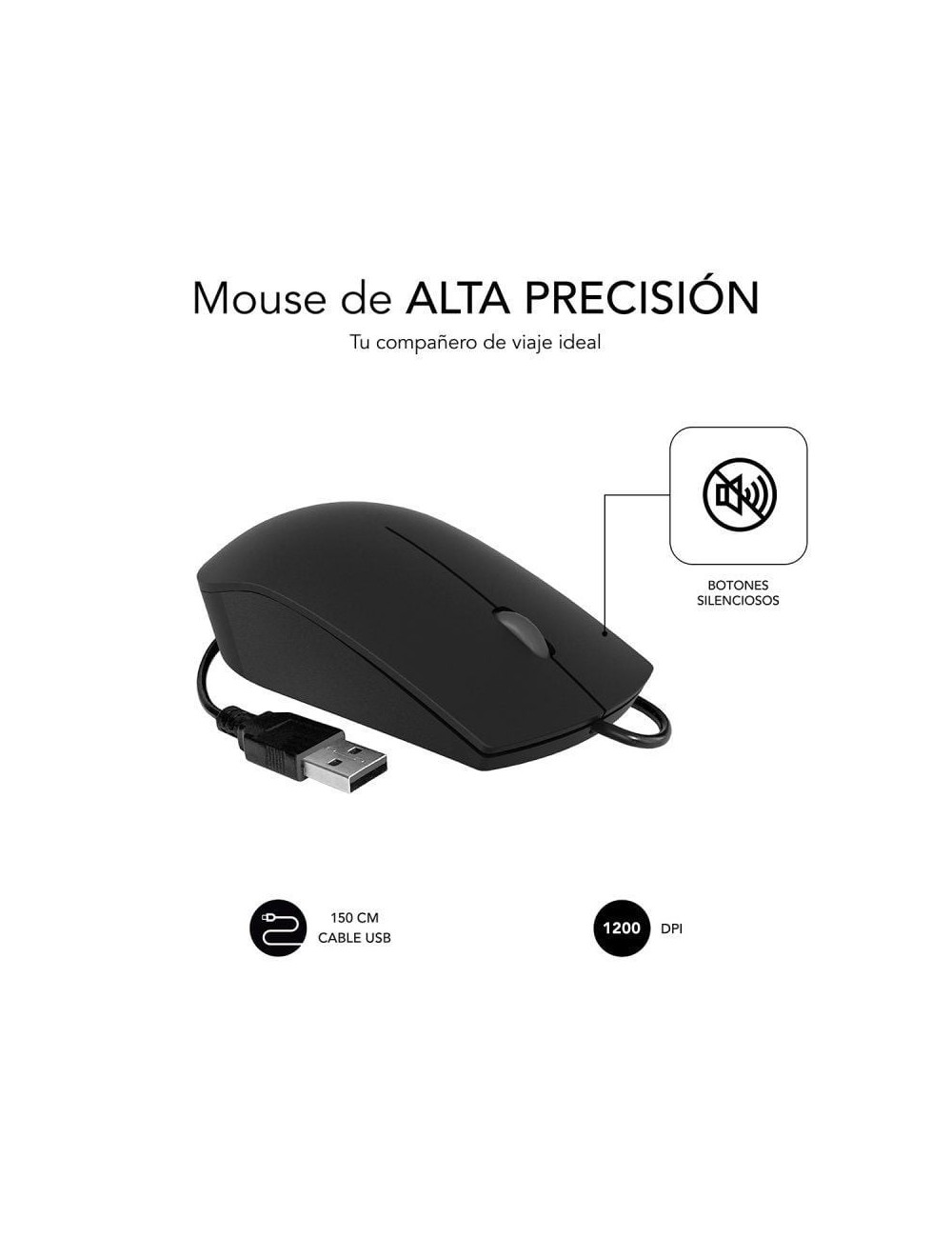 Ratón Subblim Business Silencioso/ Hasta 1200 DPI