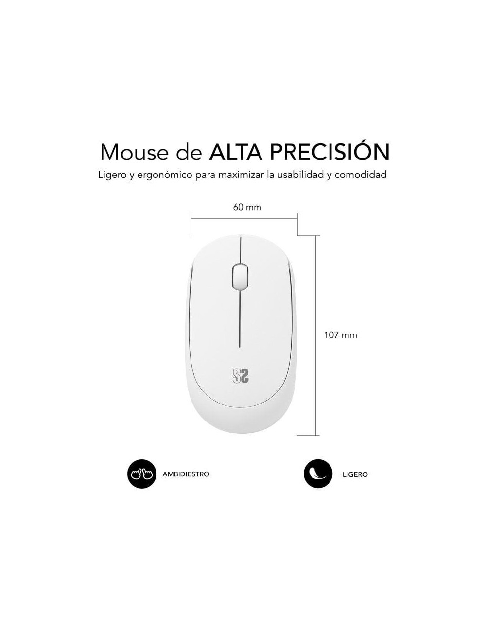 Ratón Inalámbrico Subblim Business Plus Silencioso/ Hasta 1200 DPI/ Blanco