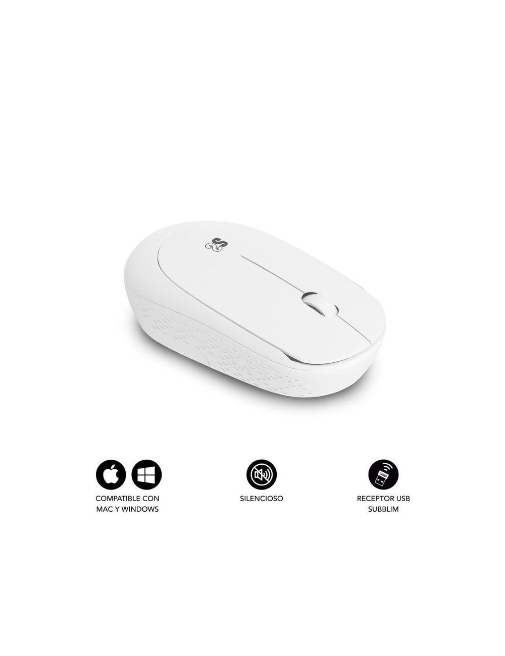 Ratón Inalámbrico Subblim Business Plus Silencioso/ Hasta 1200 DPI/ Blanco