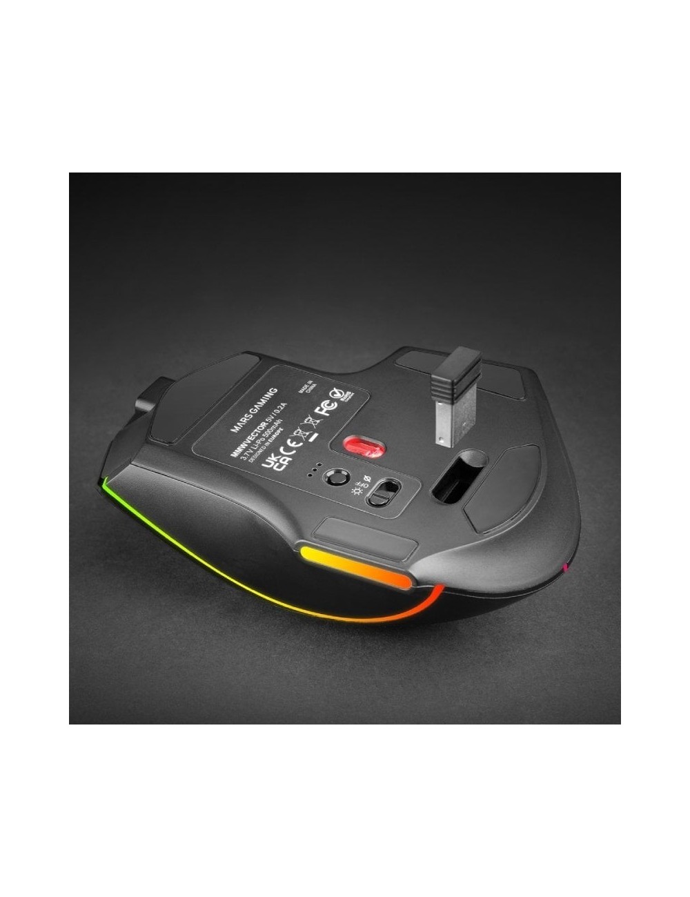 Ratón Inalámbrico Mars Gaming MMW-VECTOR/ Batería Recargable/ Hasta 12000 DPI