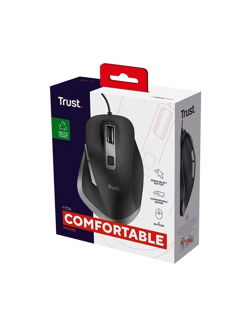 Ratón Ergonómico Trust Fyda Eco/ Hasta 5000 DPI