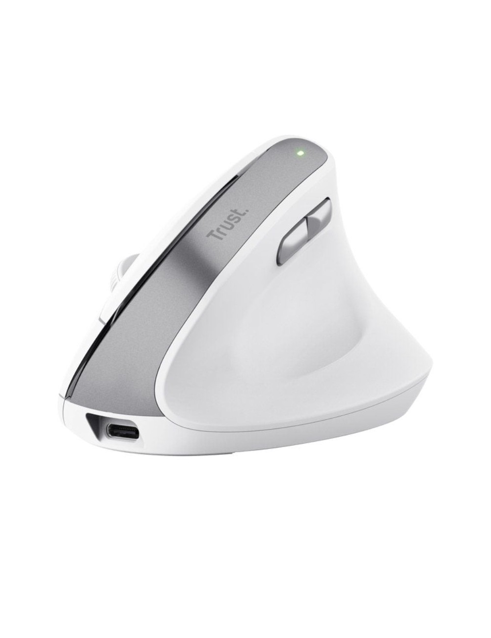 Ratón Vertical Inalámbrico Trust Bayo II/ Batería recargable/ Hasta 2400 DPI/ Blanco
