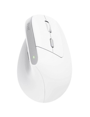 Ratón Vertical Inalámbrico Trust Bayo II/ Batería recargable/ Hasta 2400 DPI/ Blanco
