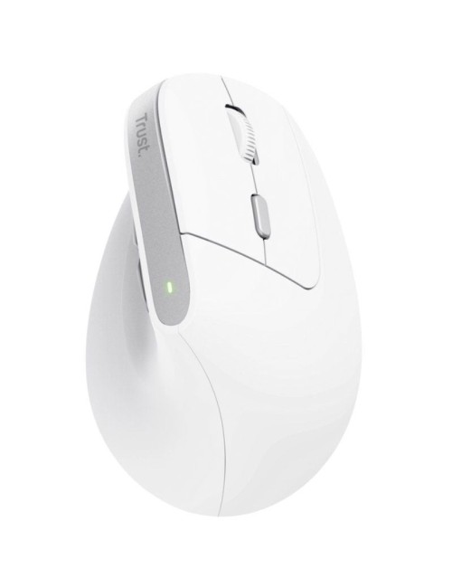 Ratón Vertical Inalámbrico Trust Bayo II/ Batería recargable/ Hasta 2400 DPI/ Blanco