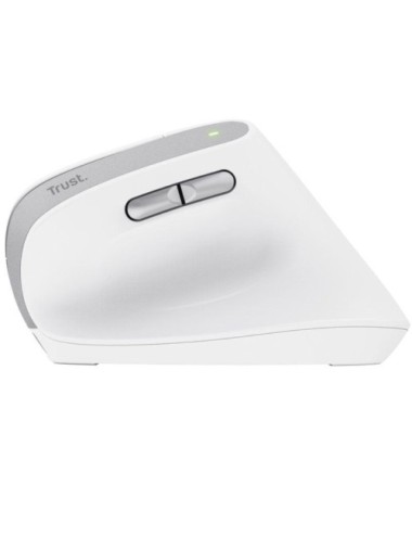 Ratón Vertical Inalámbrico Trust Bayo II/ Batería recargable/ Hasta 2400 DPI/ Blanco