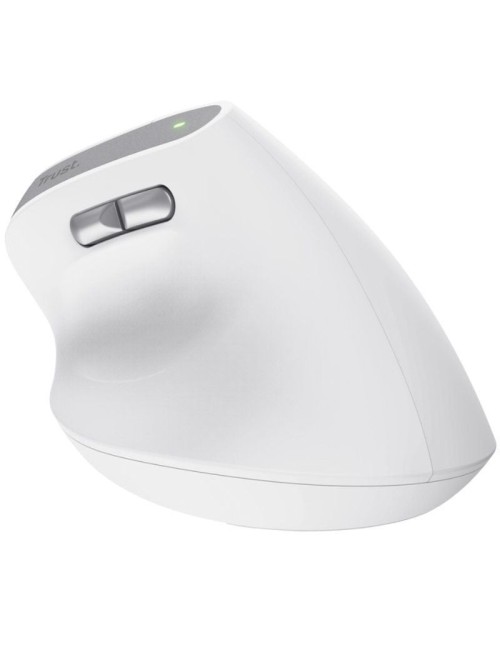 Ratón Vertical Inalámbrico Trust Bayo II/ Batería recargable/ Hasta 2400 DPI/ Blanco