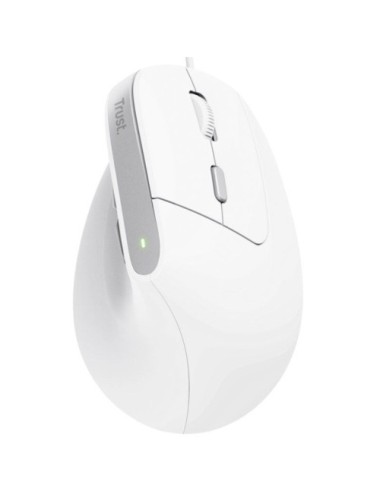 Ratón Vertical Trust Bayo II/ Hasta 2400 DPI/ Blanco