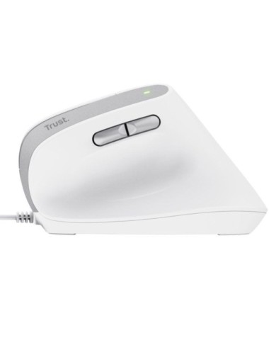 Ratón Vertical Trust Bayo II/ Hasta 2400 DPI/ Blanco