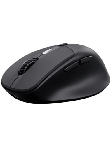 Ratón Ergonómico Inalámbrico Trust Zevo 25991/ Batería recargable/ Hasta 4000 DPI/ Negro