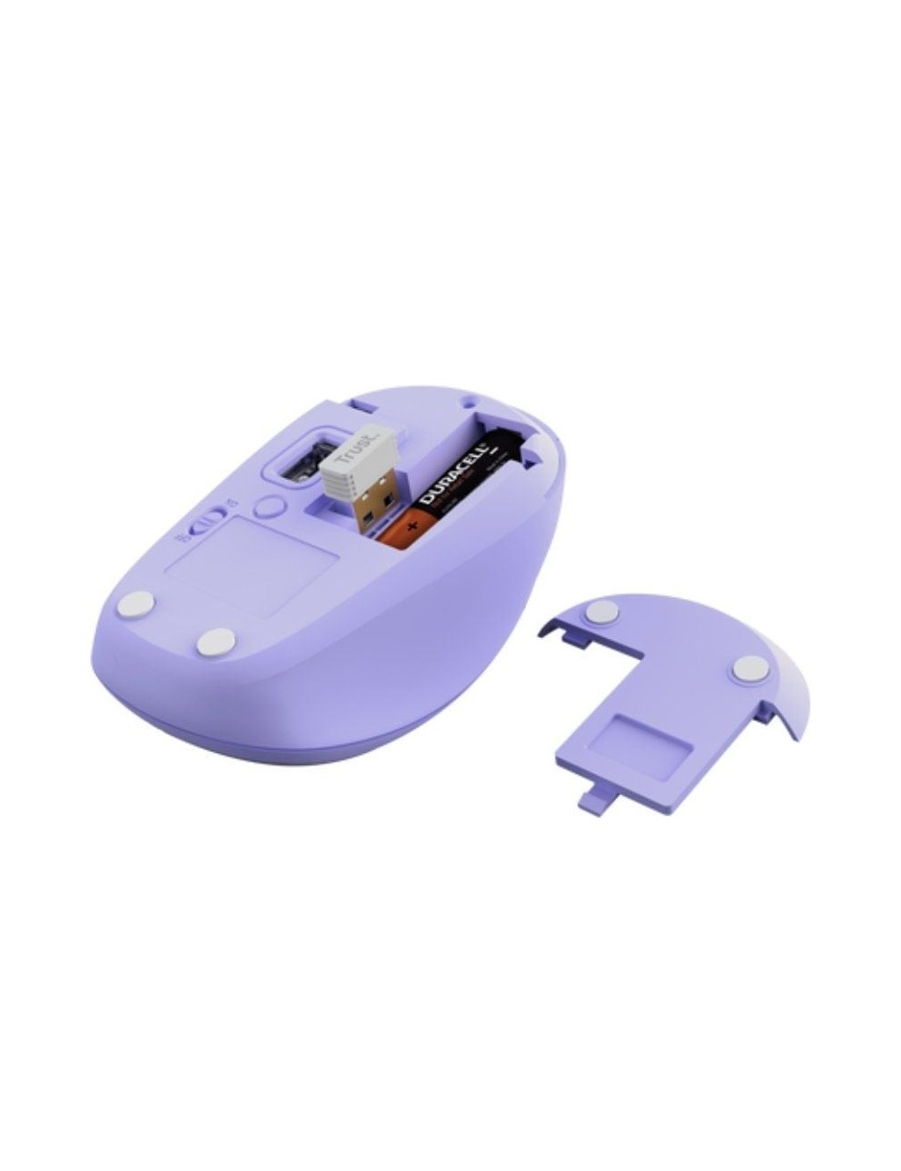 Ratón Mini Inalámbrico Trust Yvi+ Multidispositivo/ Hasta 1600 DPI/ Púrpura
