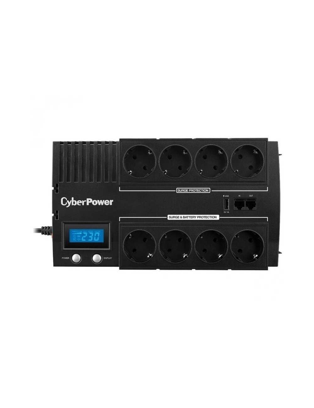 SAI Línea Interactiva Cyberpower BR1000ELCD/ 1000VA-600W/ 8 Salidas/ Formato Bloque