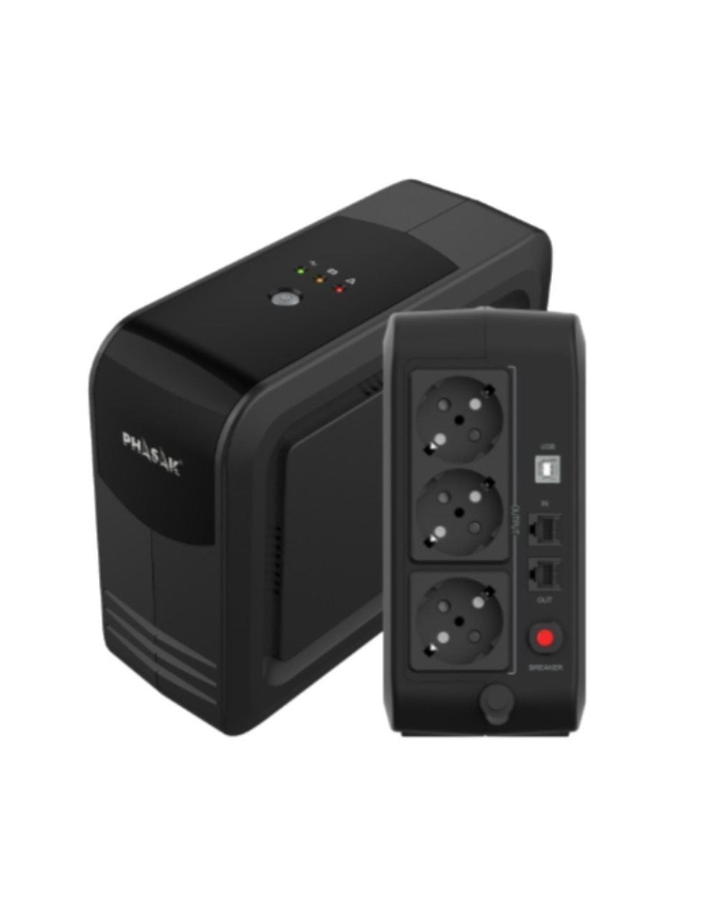 SAI Línea Interactiva Phasak Smart Lite 750 VA/ 750VA-450W/ 3 Salidas/ Formato Torre