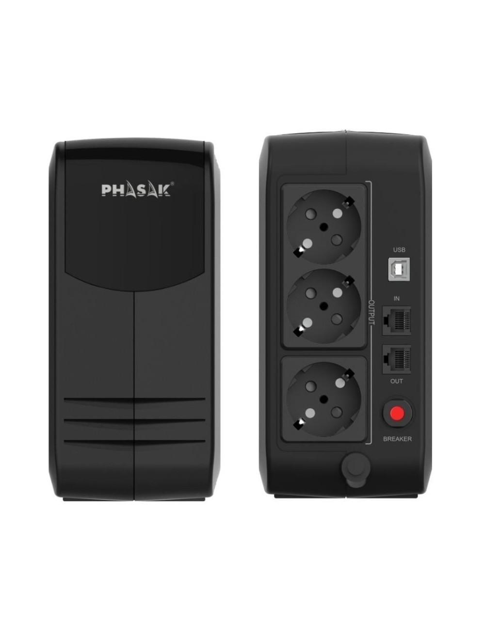 SAI Línea Interactiva Phasak Smart Lite 950VA/ 950VA-570W/ 3 Salidas/ Formato Torre