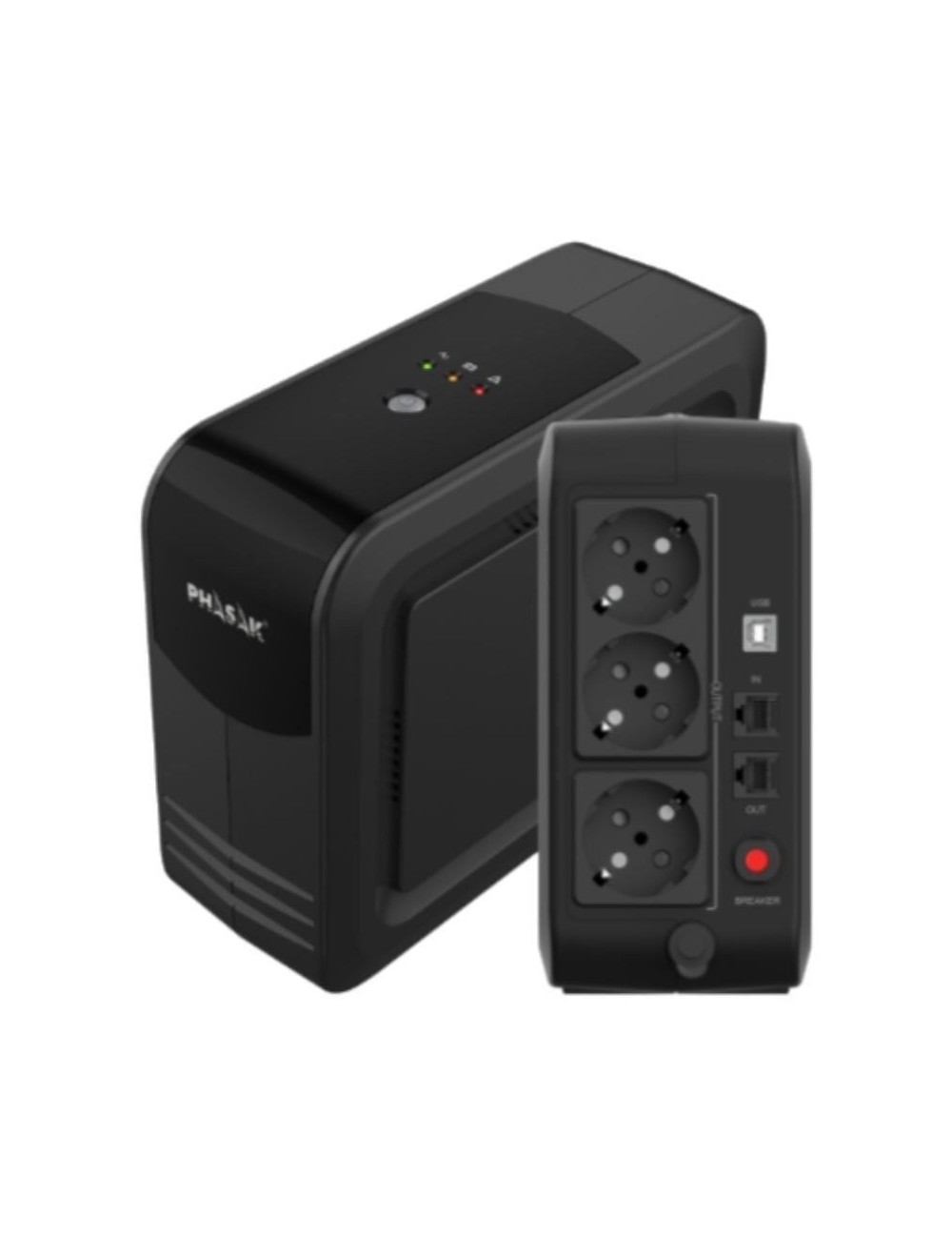 SAI Línea Interactiva Phasak Smart Lite 950VA/ 950VA-570W/ 3 Salidas/ Formato Torre