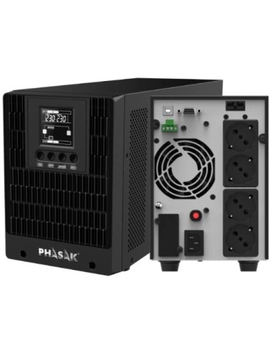 SAI Online Phasak 2000 VA Online LCD/ 2000VA-2000W/ 4 Salidas/ Formato Torre